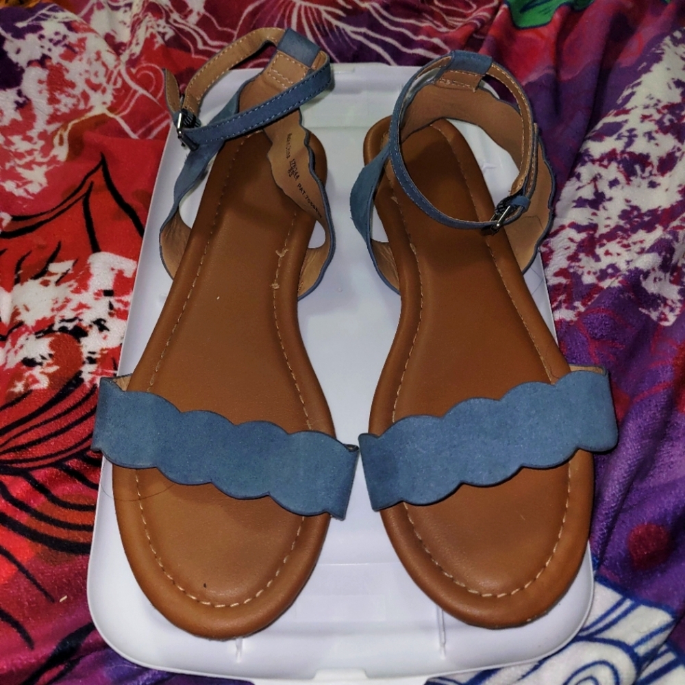 Faux Suede Ankle Strap Sandals